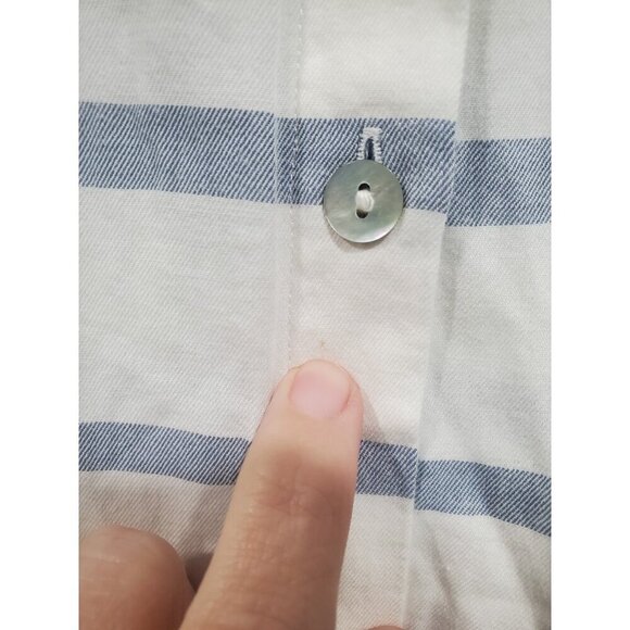 J. Jill Women's Button Front Top White Gray Striped Tunic Long-sleeved Sz S Tall - Picture 10 of 15